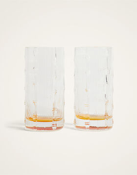 Bamboo Highball Set Of 2 La DoubleJ: Solid Amber GLA0053GLS002