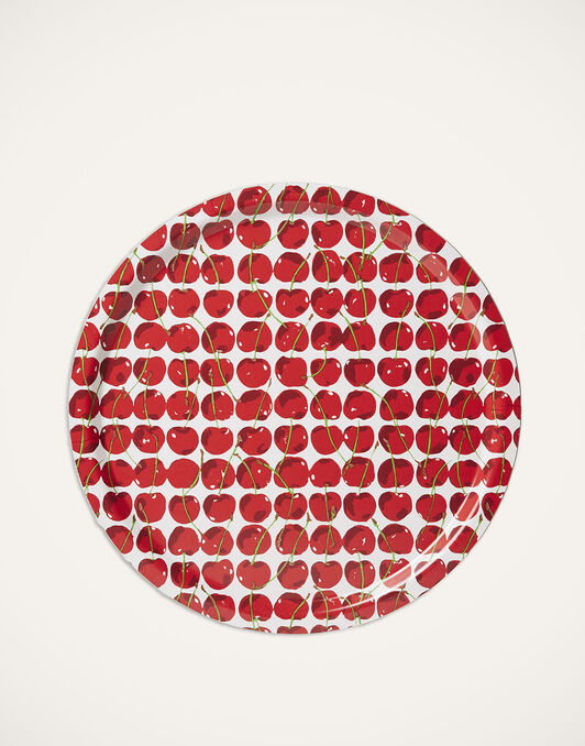 Round Printed Tray La DoubleJ: Cherries Avorio Round Printed Tray La DoubleJ: Cherries Avorio TRA0002WOD001
