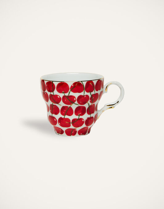 Big Mama Cup And Saucer La DoubleJ: Cherries Avorio Big Mama Cup And Saucer La DoubleJ: Cherries Avorio DIS0066CER001