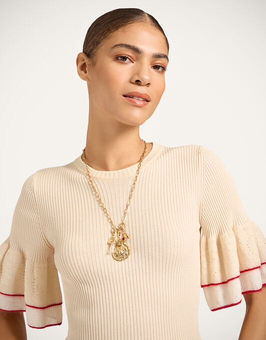 Dainty Chain La DoubleJ: 24k Gold Plate Dainty Chain La DoubleJ: 24k Gold Plate NEC0038BRA003