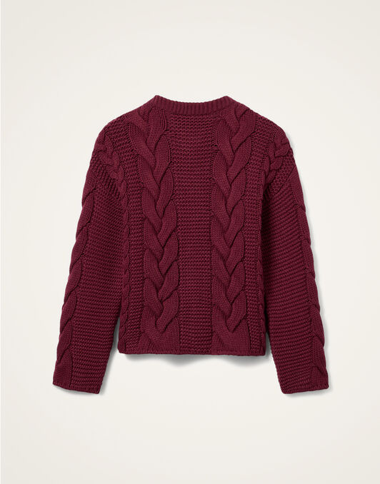 Portrait Cardigan La DoubleJ: Solid Burgundy PUL0211KNI120