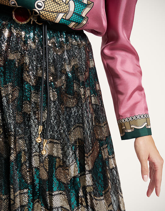Accordion Skirt La DoubleJ: Frills Placée Dark Green Accordion Skirt La DoubleJ: Frills Placée Dark Green SKI0183PAI023