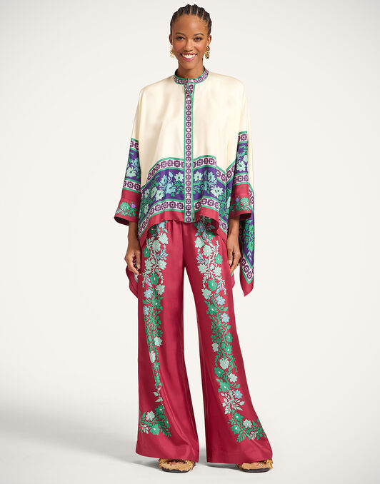 Palazzo Pants La DoubleJ: Regalia Placée Red TRO0026SIL006