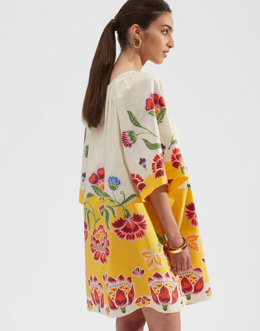 Flirty Mini Dress La DoubleJ: Folk Flowers Avorio Placée Flirty Mini Dress La DoubleJ: Folk Flowers Avorio Placée DRE0400COT015