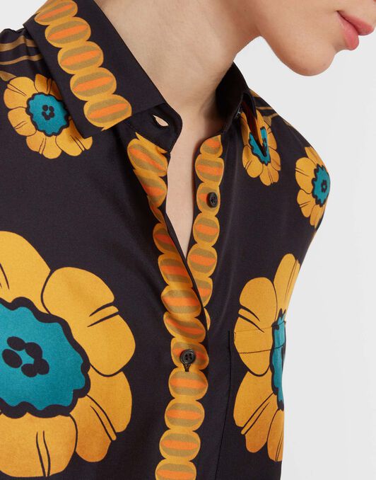 Boy Shirt La DoubleJ: Daisychain Placée Orange SHI0040SIL006