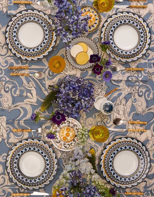 Large Tablecloth La DoubleJ: Cosmos Light Blue TBC0018LIN008