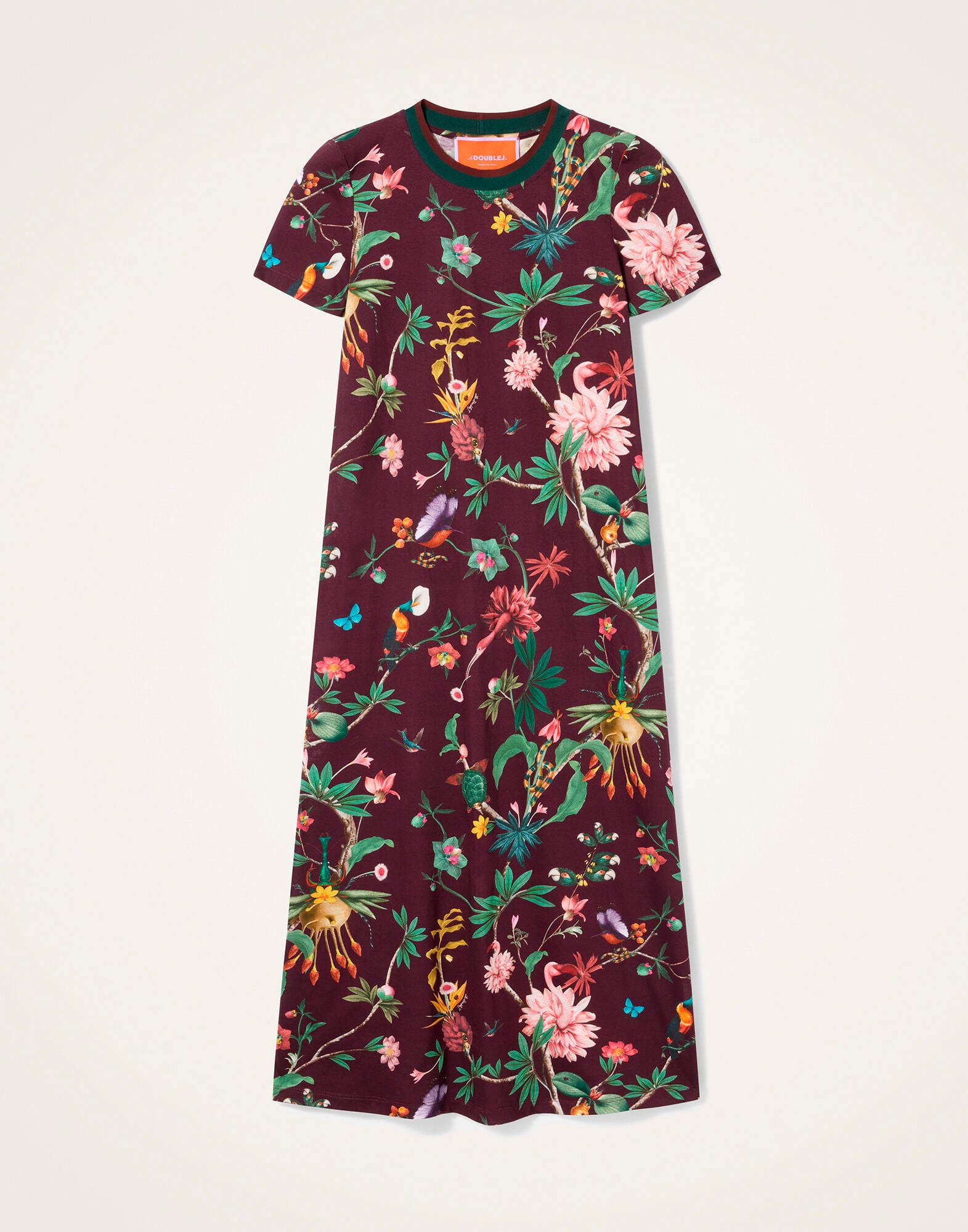Sporty Swing Dress La DoubleJ: Zooflora Burgundy Sporty Swing Dress La DoubleJ: Zooflora Burgundy DRE0247JER002