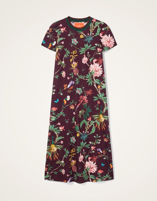 Sporty Swing Dress La DoubleJ: Zooflora Burgundy Sporty Swing Dress La DoubleJ: Zooflora Burgundy DRE0247JER002