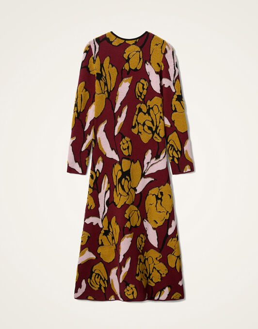Knit Swing Dress La DoubleJ: Multicolor Burgundy Knit Swing Dress La DoubleJ: Multicolor Burgundy DRE1007KNI189