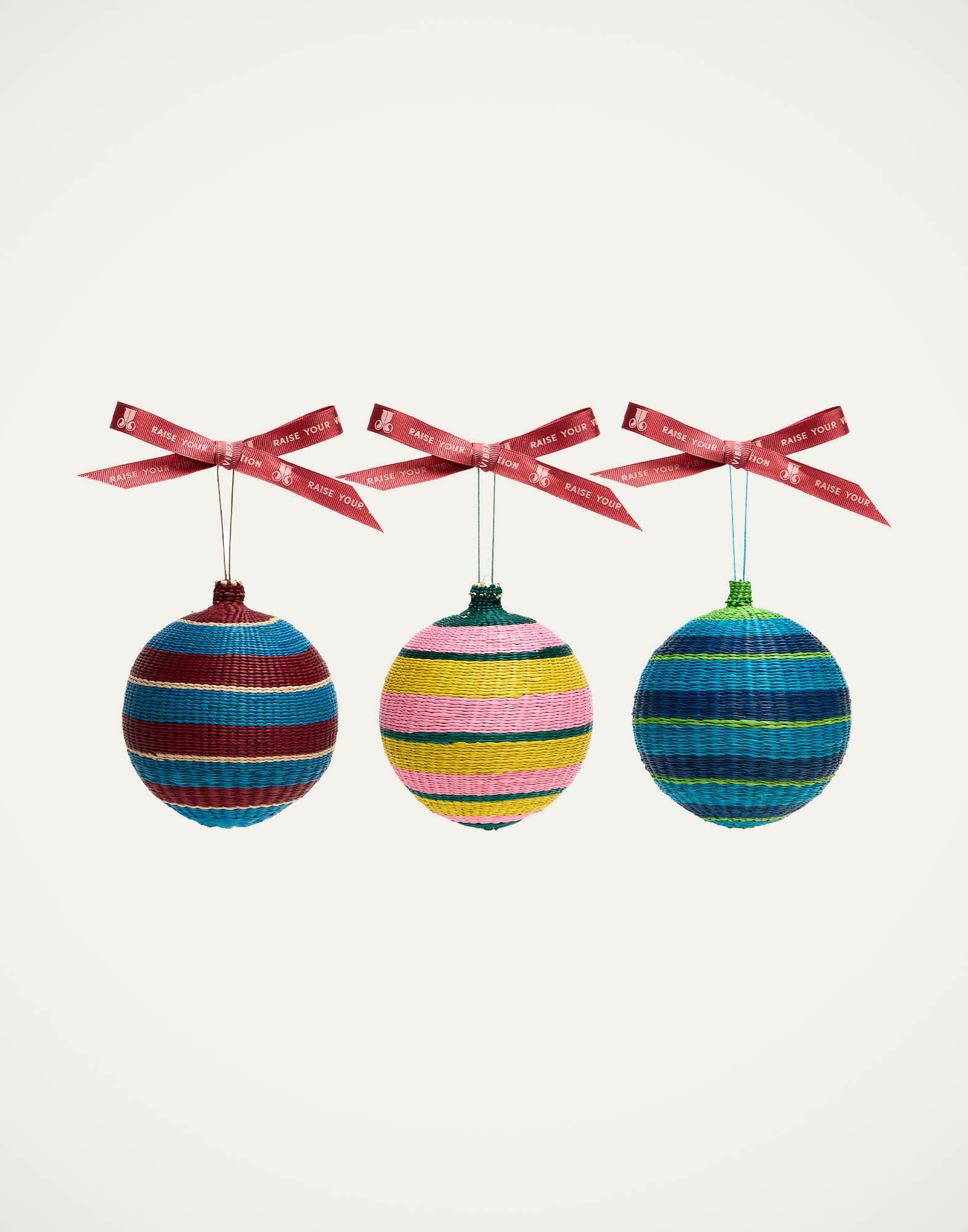 Holiday Baubles Set Of 3 La DoubleJ: Multicolor Holiday Baubles Set Of 3 La DoubleJ: Multicolor OTS0024RAF010