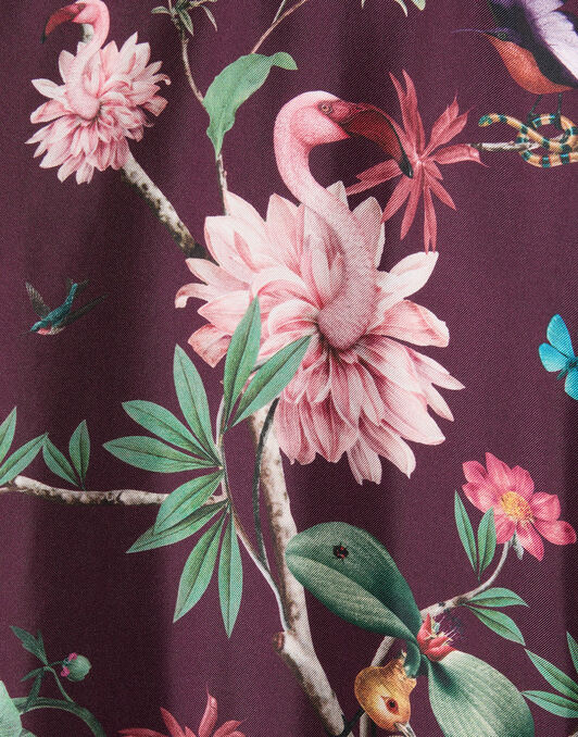 Square Kaftan La DoubleJ: Zooflora Burgundy DRE0872SIL006