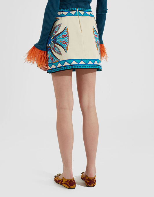 Foulard Mini Skirt La DoubleJ: Lotus Placée Ivory SKI0185SAB001