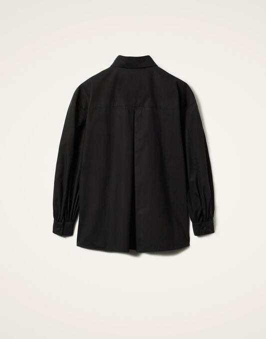 Poet Shirt La DoubleJ: Solid Black Poet Shirt La DoubleJ: Solid Black SHI0055COT059