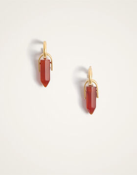 Pillar Earrings La DoubleJ: 24K Gold Plate & Red Agate EAR0059BRA003