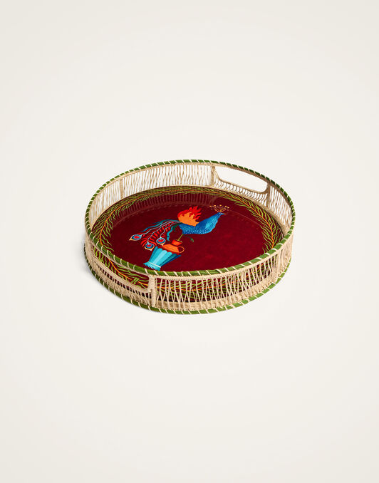 Disk Placemats Set of 2 La DoubleJ: Peacock Brick Red PMT0032CRK001