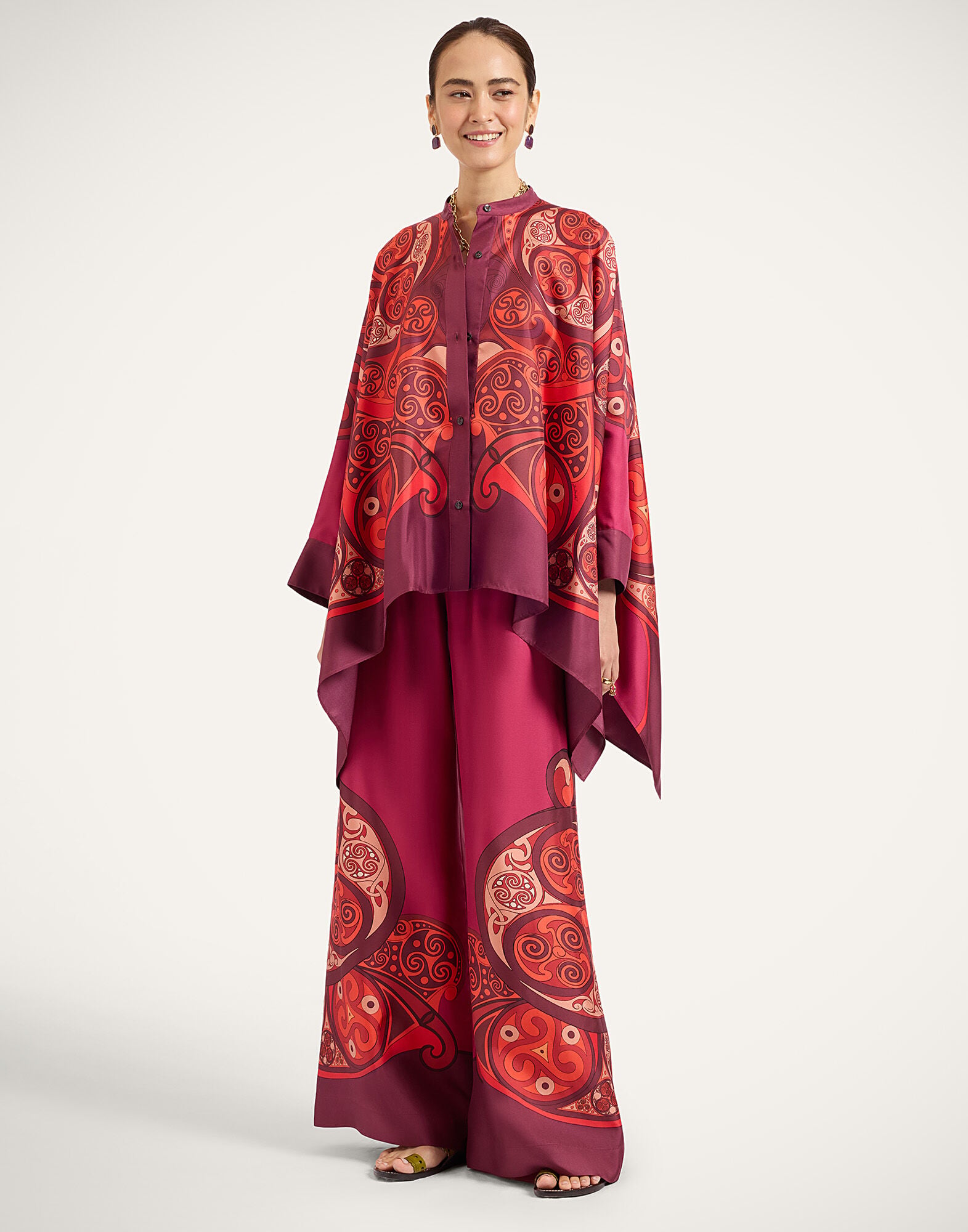 Palazzo Pants La DoubleJ: Alchemy Placée Dark Red Palazzo Pants La DoubleJ: Alchemy Placée Dark Red TRO0026SIL001