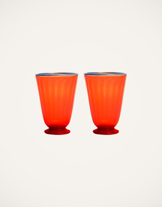 Rainbow Glasses Set Of 2 La DoubleJ: Orange Rainbow Glasses Set Of 2 La DoubleJ: Orange GLA0014MUR001