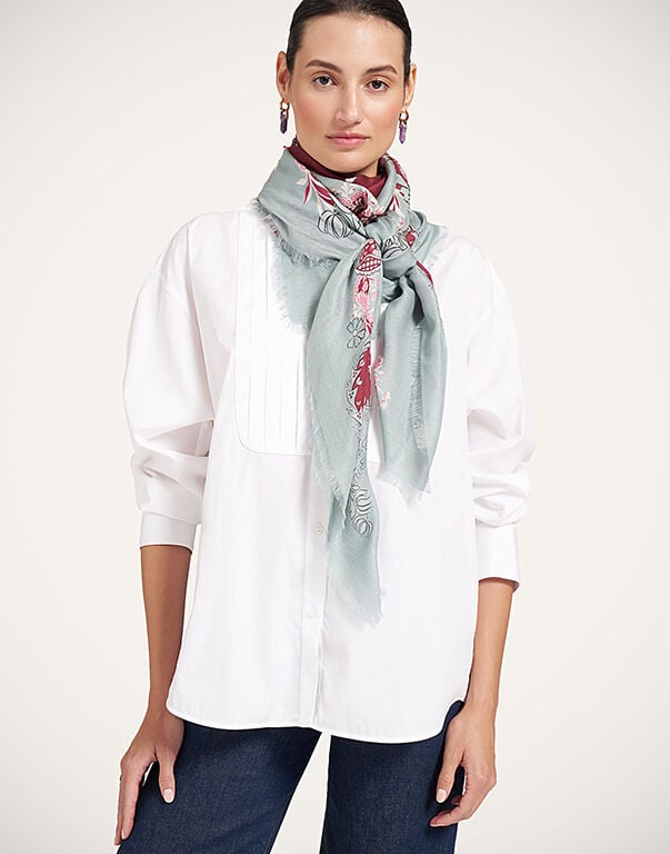 Foulard 140 La DoubleJ: Wispy Placée Light Blue SCA0060MOS001