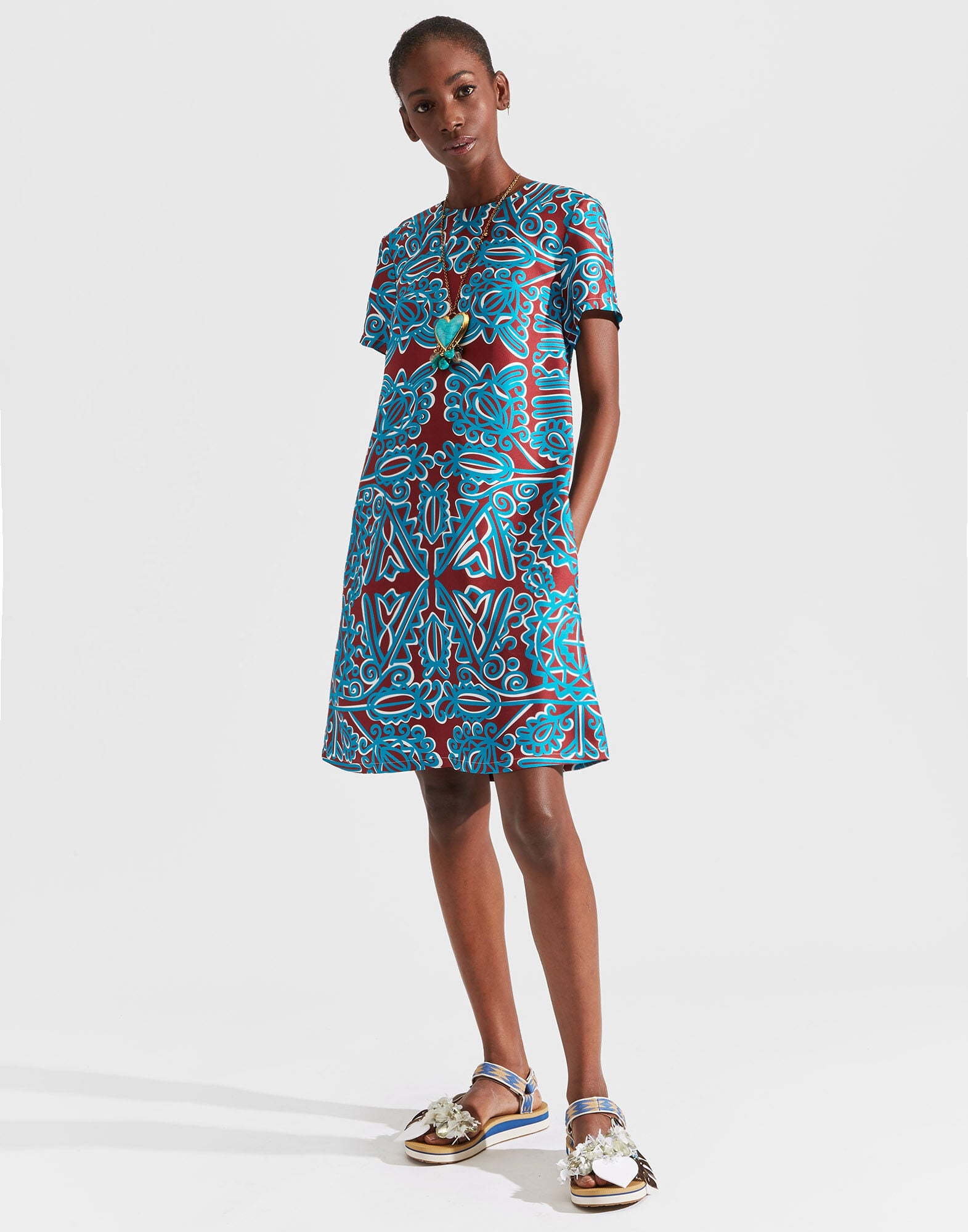 Mini Swing Dress La DoubleJ: Parnaveg Turchese Mini Swing Dress LaDoubleJ: Parnaveg Turchese DRE0963SIL006