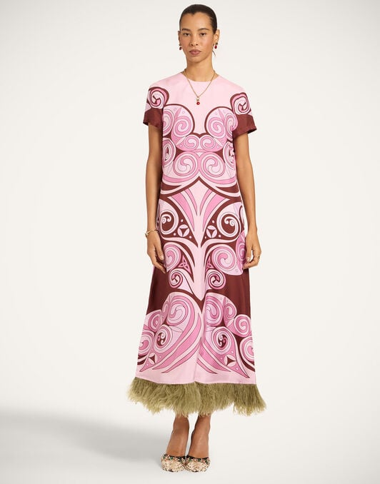 Swing Dress La DoubleJ: Kells Swirl Placée Mauve Swing Dress La DoubleJ: Kells Swirl Placée Mauve DRE0864SIL026