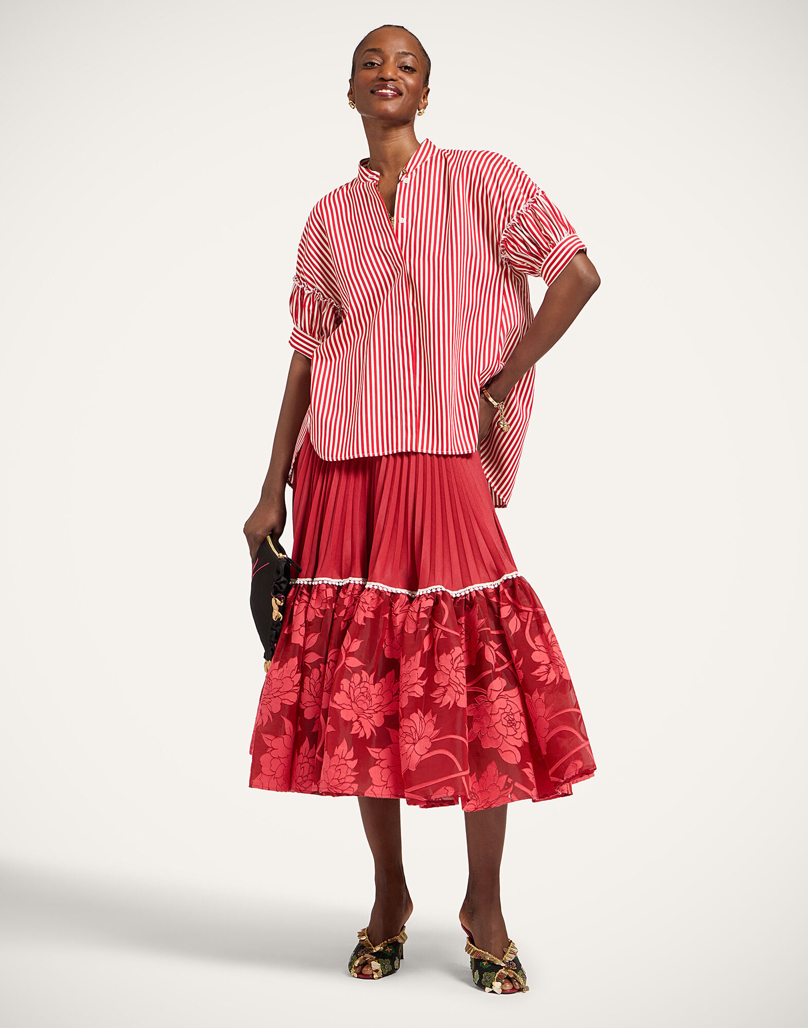 Countess Skirt La DoubleJ: Solid Red Countess Skirt La DoubleJ: Solid Red SKI0188COT092
