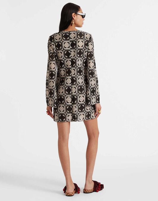 Mini Supreme Swing Dress La DoubleJ: Mini Tiles Black DRE0652JCQ077