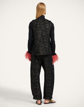 Pleated Pants La DoubleJ: Bicolor Black TRO0214WOL040