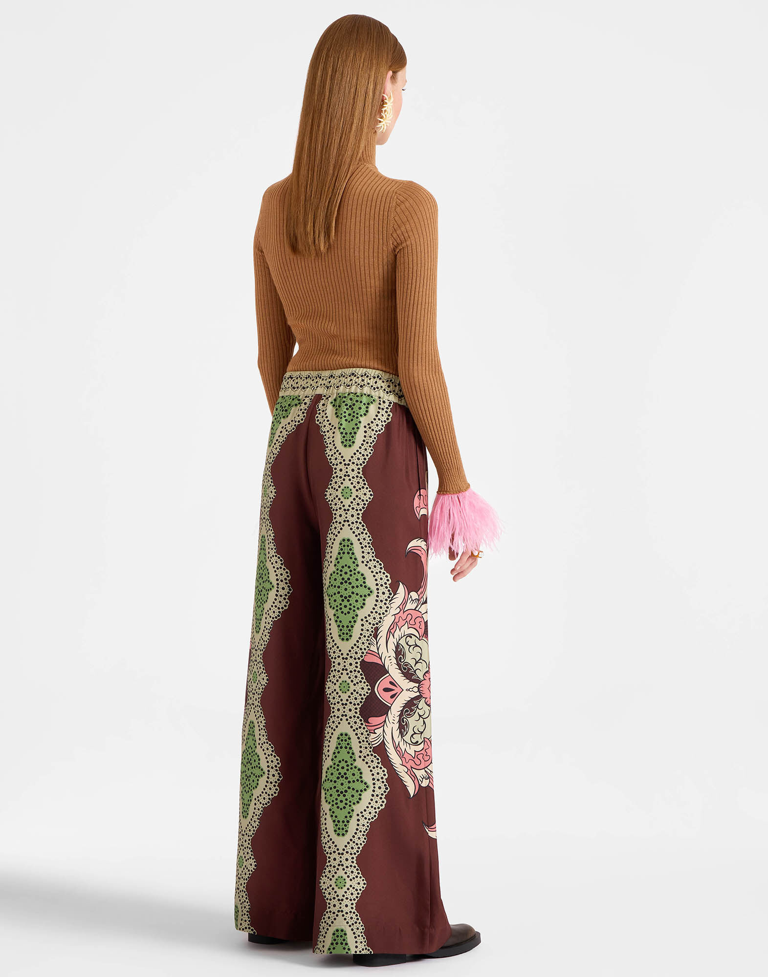 Palazzo Pants La DoubleJ: Portal Placée Brown TRO0026SIL006