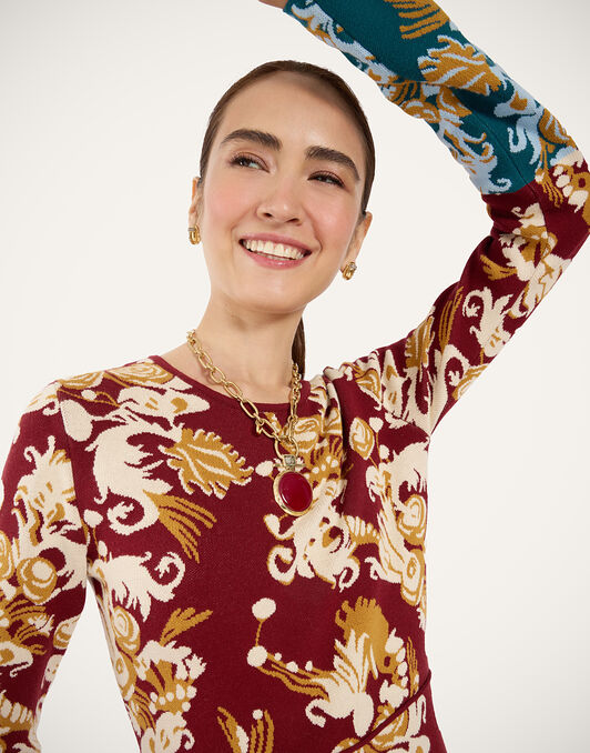 Bee Dress La DoubleJ: Coven Burgundy Bee Dress La DoubleJ: Coven Burgundy DRE1006KNI226