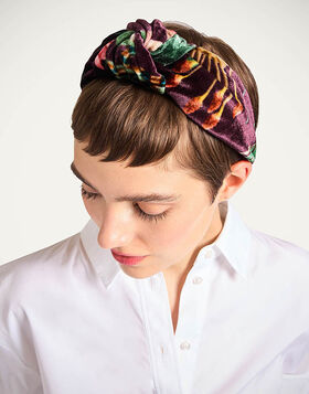 Love Knot Headband La DoubleJ: Zooflora Burgundy HEB0015VEL018
