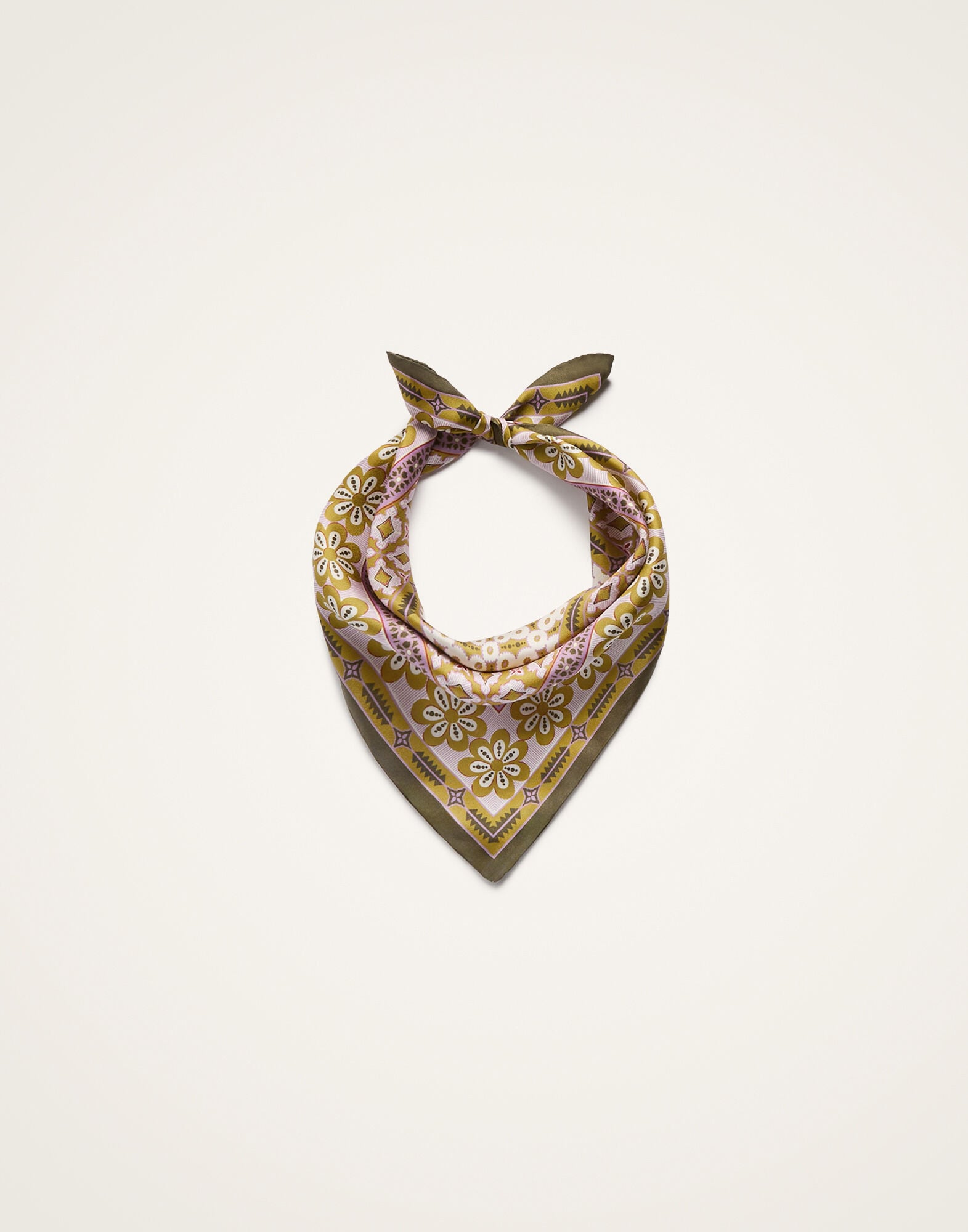 Foulard 45 La DoubleJ: Pagoda Placée Pink SCA0065SIL006