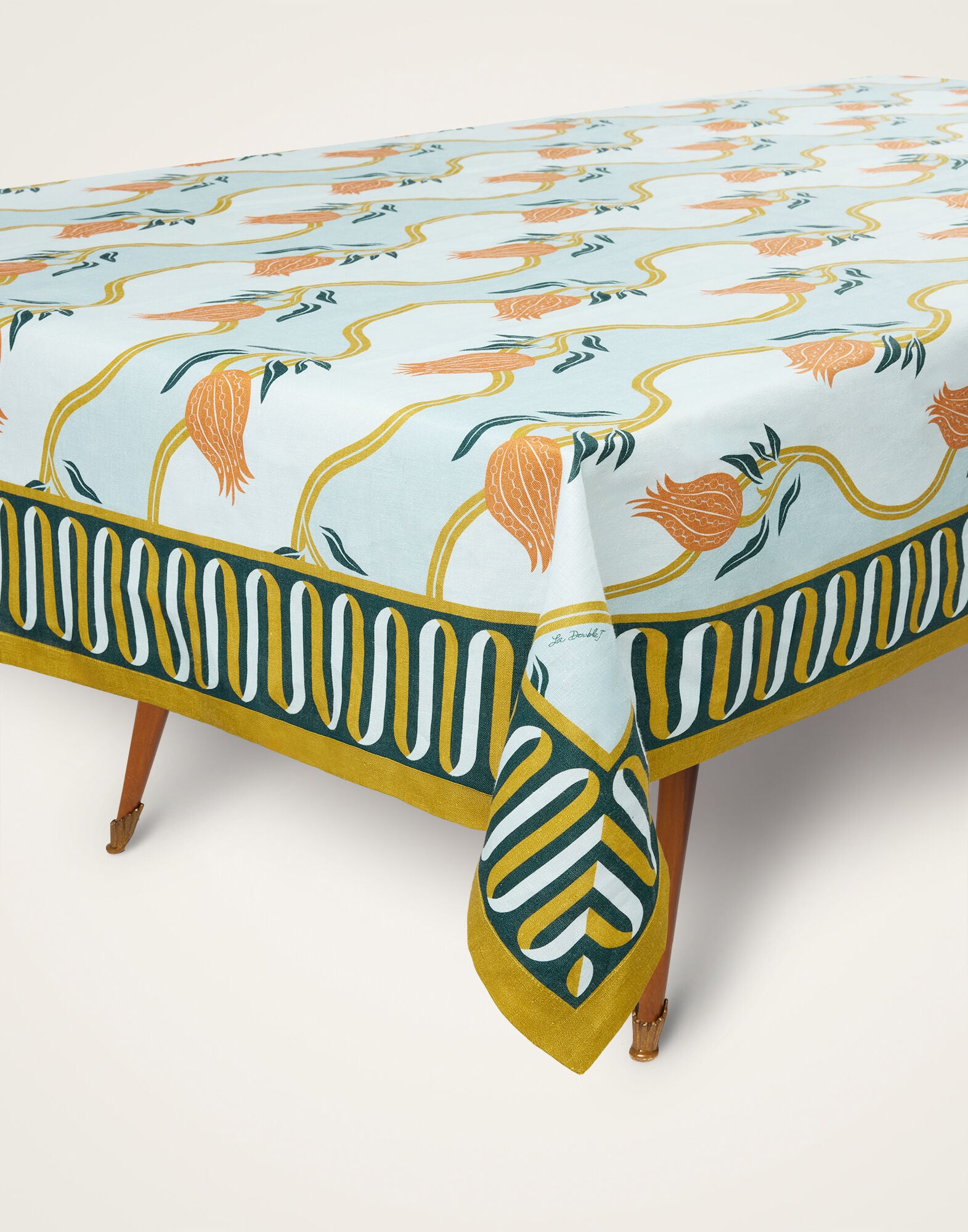Large Tablecloth La DoubleJ: Melograno Placée Light Blue TBC0018LIN008