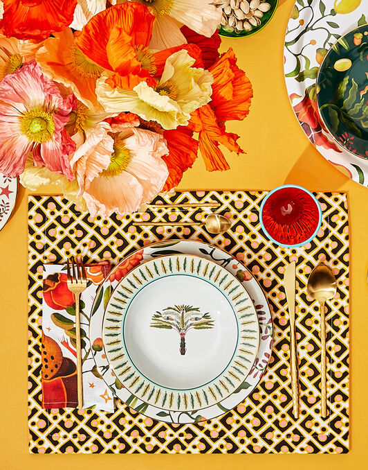 Placemat Set Of 2 La DoubleJ: Puzzle Rosa TBM0001LIN005