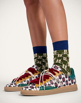 All Time Socks La DoubleJ: La DoubleJ Monogram Military Green SOC0016COT083