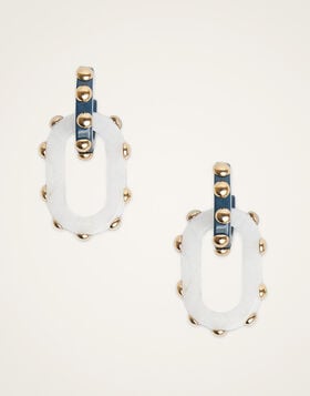 Nefertiti Double Earrings La DoubleJ: Solid Teal EAR0041POL007
