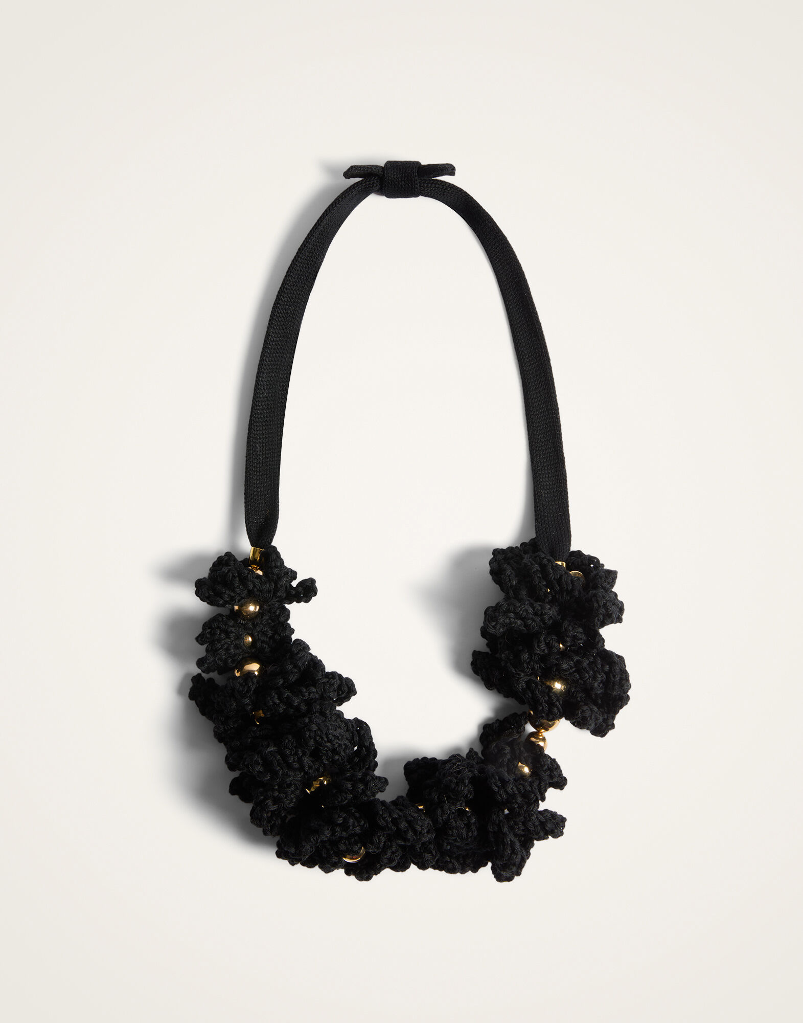 Bonanza Choker La DoubleJ: Black Cotton Crochet NEC0062CRH001
