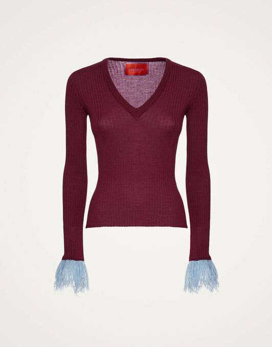 V-Neck High Kick Top La DoubleJ: Solid Burgandy V-Neck High Kick Top La DoubleJ: Solid Burgandy PUL0206KNI122