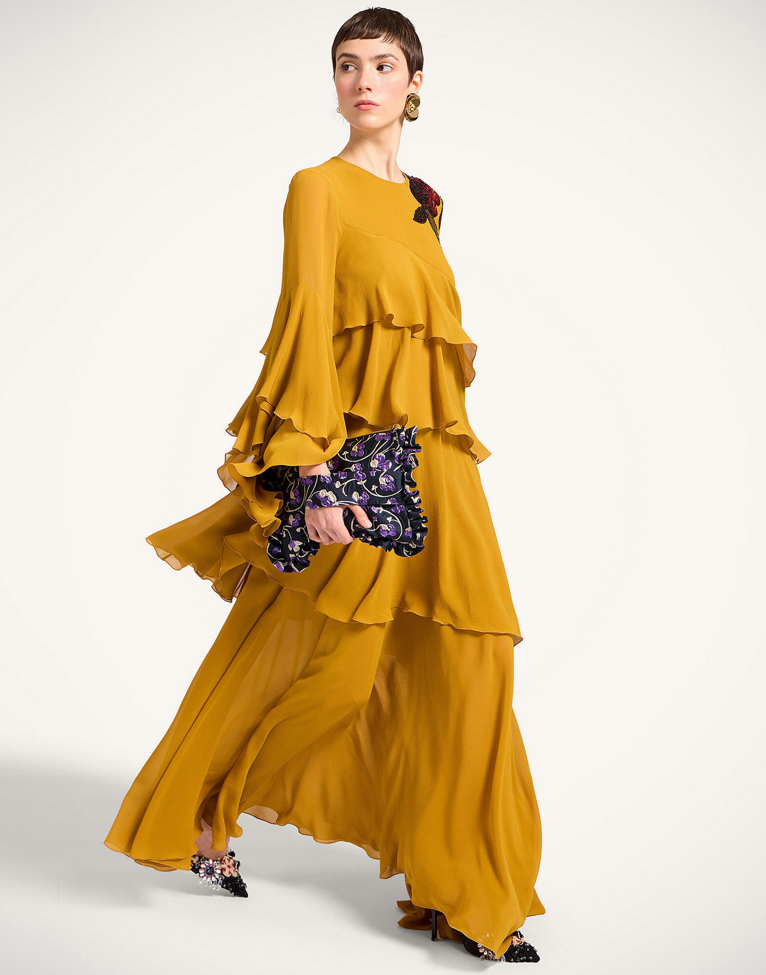 Naiad Dress La DoubleJ: Solid Dark Yellow DRE1012SIL025