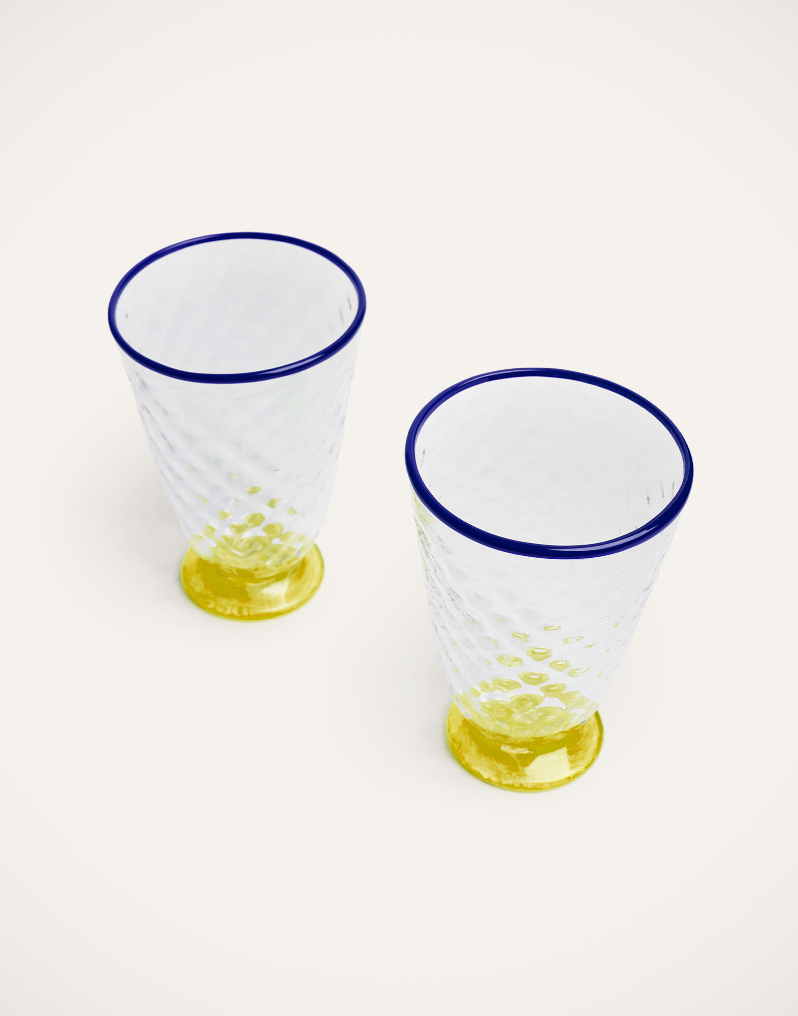Quilted Glasses Set Of 2 La DoubleJ: Yellow Quilted Glasses Set Of 2 La DoubleJ: Yellow GLA0025MUR001