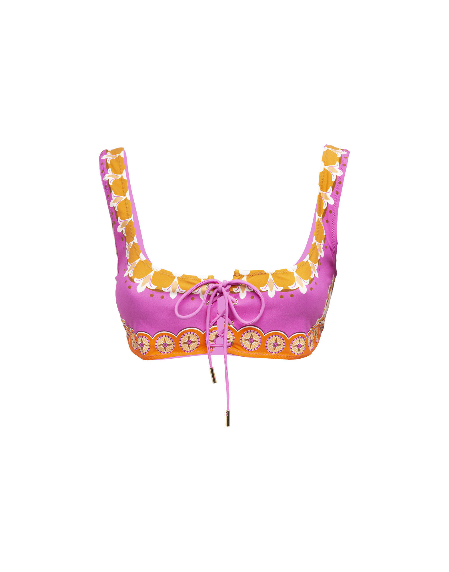 Sunset Bikini Top La DoubleJ: Napoli Plates Placed Hot Pink SWI0046LYC006