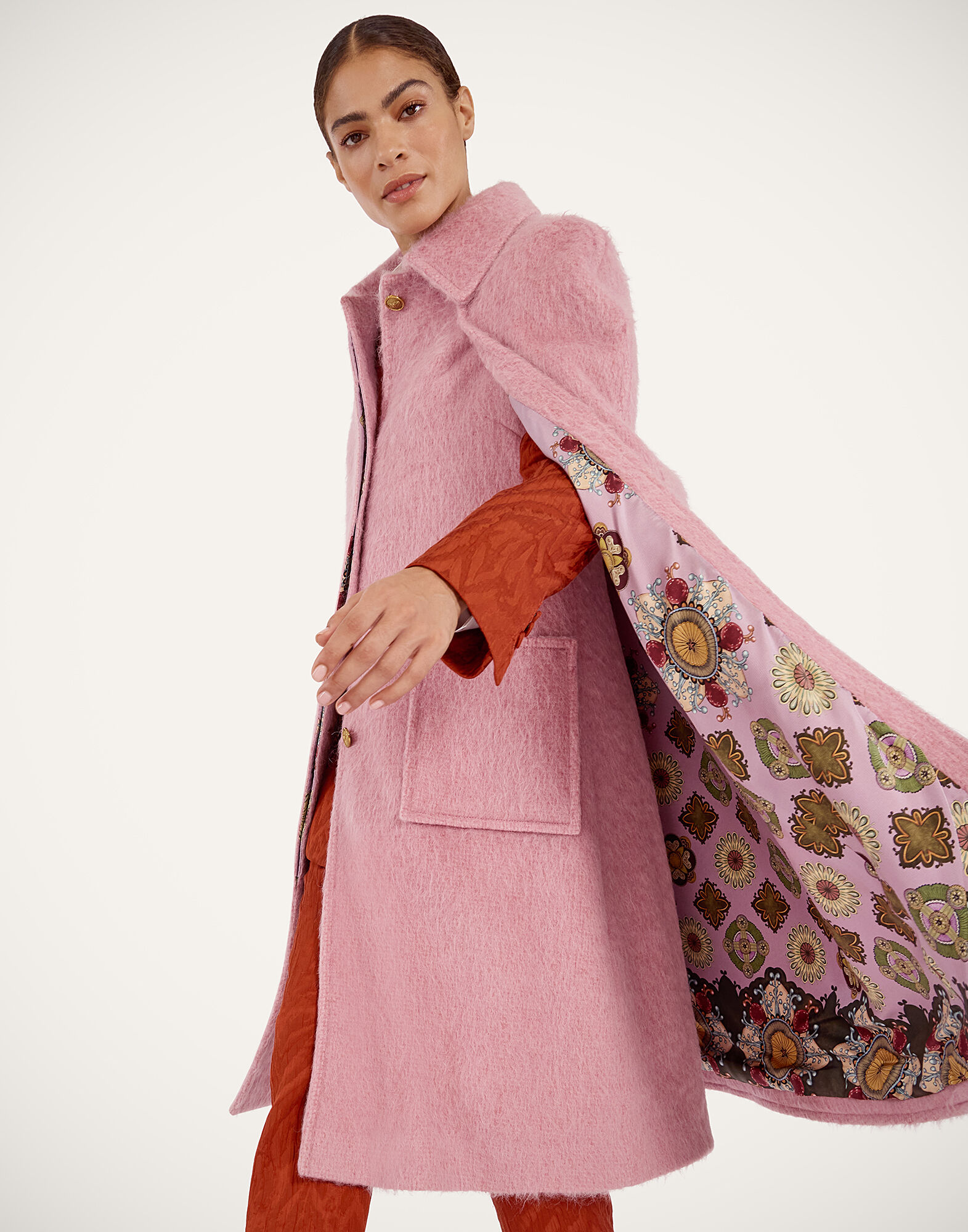 Milano Cape Coat La DoubleJ: Solid Pink Milano Cape Coat La DoubleJ: Solid Pink JAC0152WOL029