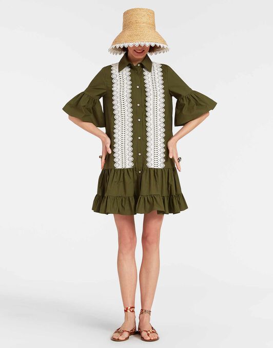 Choux Dress La DoubleJ: Solid Camouflage DRE0754COT043