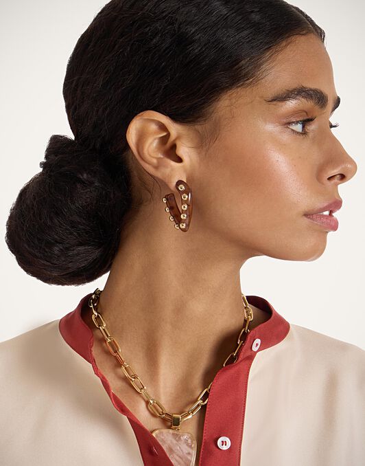 Dew Earrings Mini La DoubleJ: Solid Tobacco Dew Earrings Mini La DoubleJ: Solid Tobacco EAR0055POL004