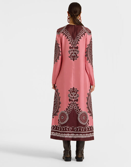 Long Sleeve Swing Dress La DoubleJ: Oltrarno Placée Pink DRE0231SIL006