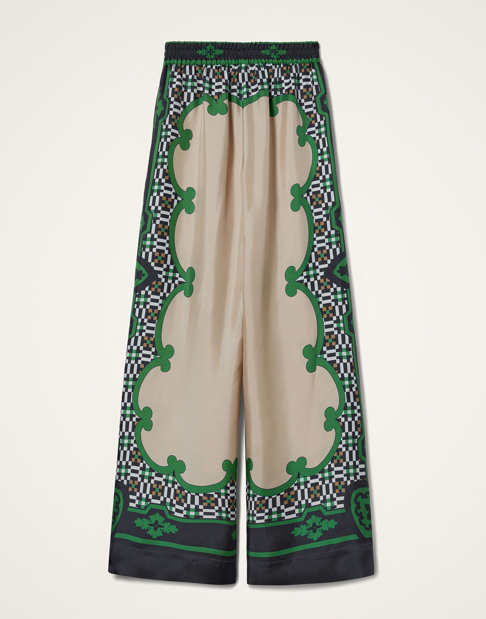 Palazzo Pants La DoubleJ: Mariposa Placée Green TRO0026SIL006