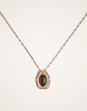 Power Portal Necklace La DoubleJ: 24K Gold Plate & Smoky Quartz NEC0055MET001