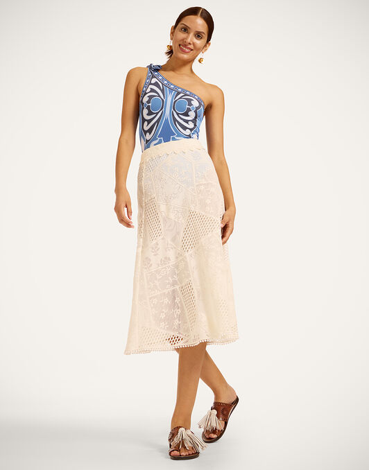 Lacey Lungomare Skirt La DoubleJ: Solid Ivory SKI0208LAC008