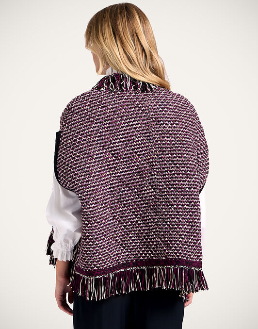 Camelia Cape La DoubleJ: Multicolor Purple & Ivory Camelia Cape La DoubleJ: Multicolor Purple & Ivory JAC0162KNI164