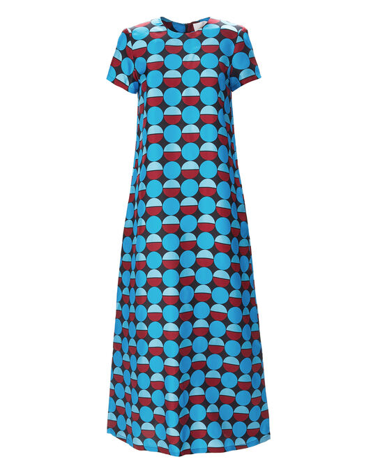 Swing Dress La DoubleJ: Sfere Azzurro Swing Dress LaDoubleJ: Sfere Azzurro DRE0001SIL001