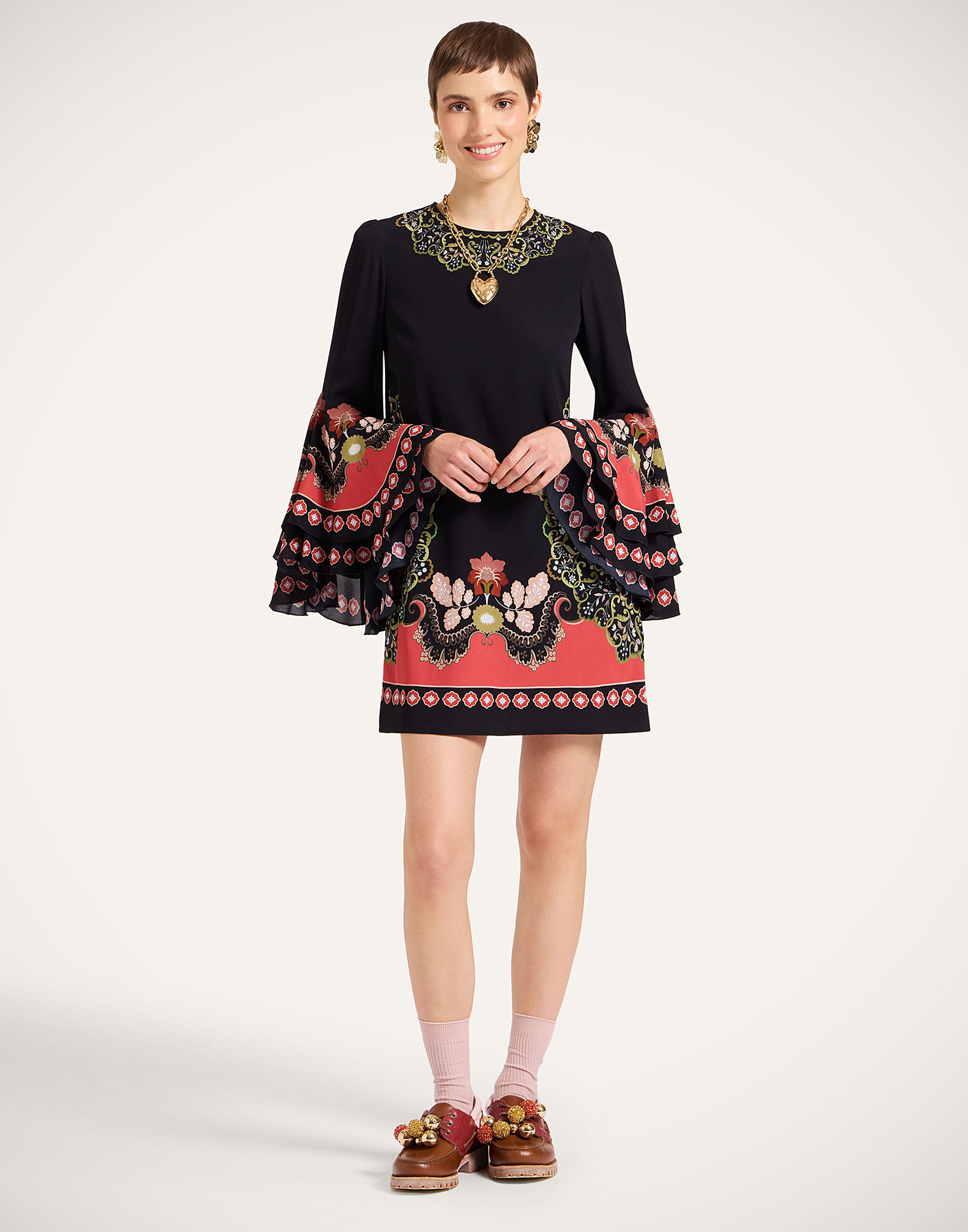 Friday Dress La DoubleJ: Cornucopia Placée Black DRE1000VIS028